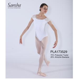 sansha法国三沙芭蕾舞体服连体服短袖练功服新款春季成人体服