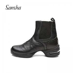 Sansha 法国三沙运动舞鞋现代舞鞋爵士靴牛皮短靴软底舞蹈靴