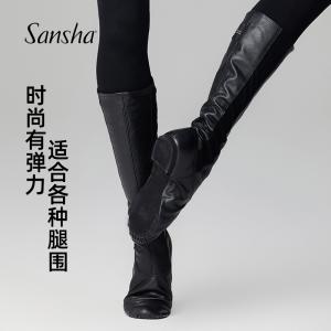 sansha三沙芭蕾舞剧院靴男女牛皮高筒舞蹈靴民族舞演出鞋弹力靴筒（定制）