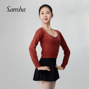 sansha 三沙舞蹈毛衣女练功服女 长袖针织上衣芭蕾舞秋冬保暖外套