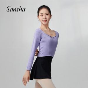 sansha 三沙舞蹈毛衣女练功服女 长袖针织上衣芭蕾舞秋冬保暖外套