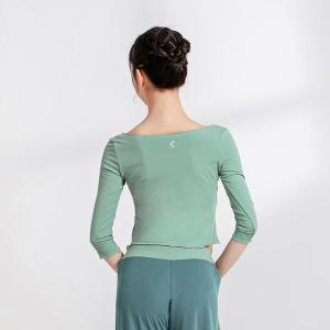 sansha 三沙七分袖现代舞服女 短款V领舞蹈上衣中国舞古典练功服