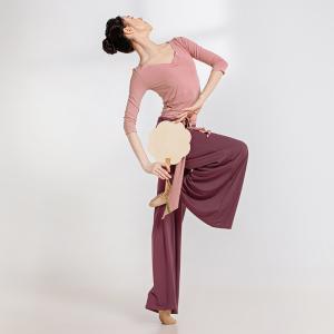 sansha 三沙现代舞服宽松阔腿长裤 中国古典舞蹈练功表演裤拖地