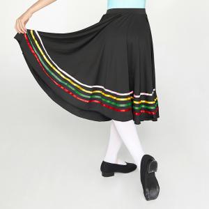 sansha 三沙儿童芭蕾民族舞北舞英皇考级裙 女黑色性格舞裙彩带裙