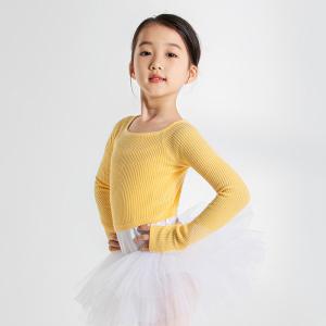 sansha 三沙儿童舞蹈练功服 长袖芭蕾舞针织上衣秋冬保暖外套表演