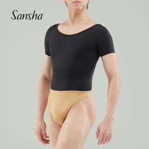 sansha 三沙少年舞蹈服 男士芭蕾舞连体服加厚护身短袖练功服男童