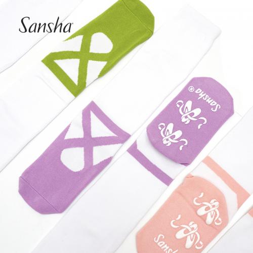 Sansha 三沙芭蕾舞蹈袜 儿童中筒袜棉防滑硅胶小腿女士儿童运动袜