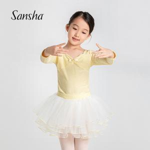 sansha 三沙儿童舞蹈服 长袖芭蕾舞服上衣蓬蓬裙分体套装秋冬跳舞