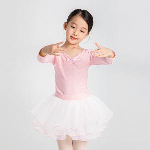 sansha 三沙儿童舞蹈服 长袖芭蕾舞服上衣蓬蓬裙分体套装秋冬跳舞