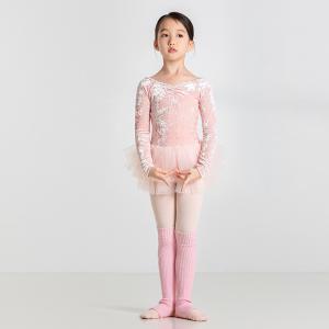 sansha 三沙芭蕾舞蓬蓬裙 儿童舞蹈服秋冬钻石绒长袖练功裙开裆