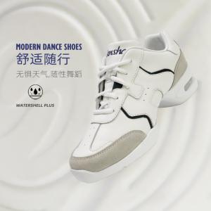 sansha 三沙现代舞鞋 柔软大底广场舞蹈鞋运动休闲牛皮跳舞H106LCO