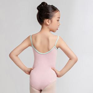 sansha 法国三沙儿童舞蹈练功服 女吊带芭蕾舞服连体服夏季撞色棉
