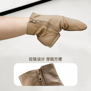 sansha 法国三沙爵士舞靴高筒拉链牛皮舞蹈鞋软皮底瑜伽现代舞鞋