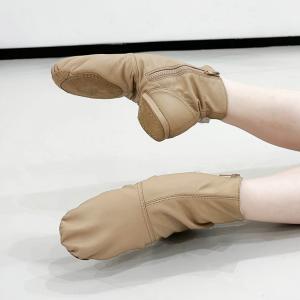 sansha 法国三沙爵士舞靴高筒拉链牛皮舞蹈鞋软皮底瑜伽现代舞鞋