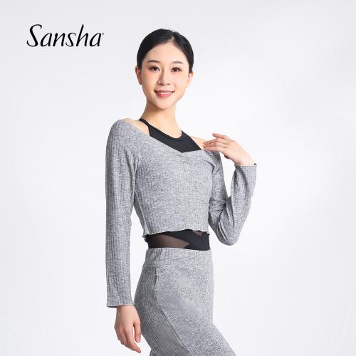 sansha 三沙舞蹈服外套女 秋冬保暖上衣芭蕾舞练功服热身短款长袖