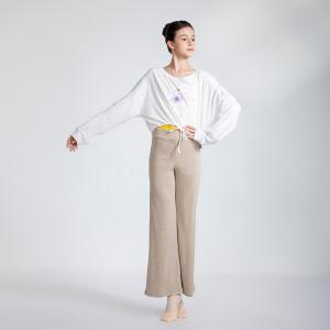 sansha 三沙舞蹈服女 现代舞练功服短款上衣蝙蝠袖芭蕾舞T恤长袖