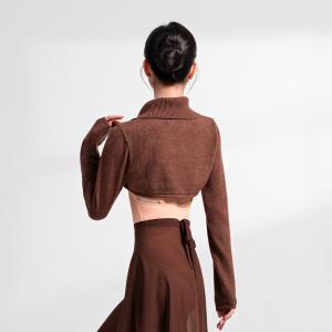 sansha 三沙舞蹈保暖外套女 芭蕾舞练功披肩高领长袖针织衫上衣