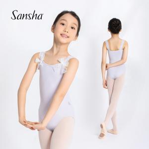 Sansha 三沙儿童宽吊带舞蹈服 蝴蝶结芭蕾舞背心连体服开裆练功服