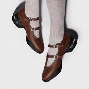 Sansha 三沙广场舞蹈鞋女 运动舞鞋牛皮现代舞玛丽珍单鞋芭蕾风鞋