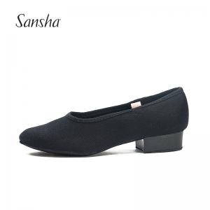Sansha 法国三沙民族舞儿童帆布面皮底芭蕾舞鞋教师练功鞋考级鞋