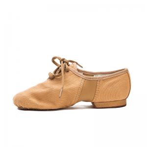 Sansha 法国三沙爵士舞鞋帆布舞蹈鞋软底矮帮系带现代舞鞋皮底