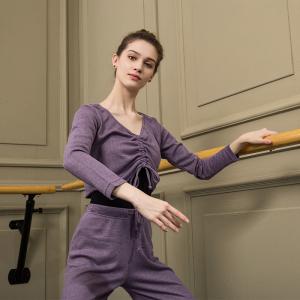 Sansha 法国三沙成人女芭蕾舞练功服保暖舞蹈短上衣长袖瑜伽健身