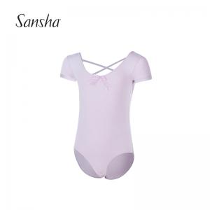 Sansha 法国三沙新款儿童短袖连体服芭蕾舞练功考级女童舞蹈服