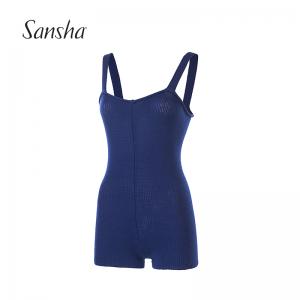 Sansha 法国三沙成人吊带芭蕾舞连体服女弹力热身保暖针织连身裤